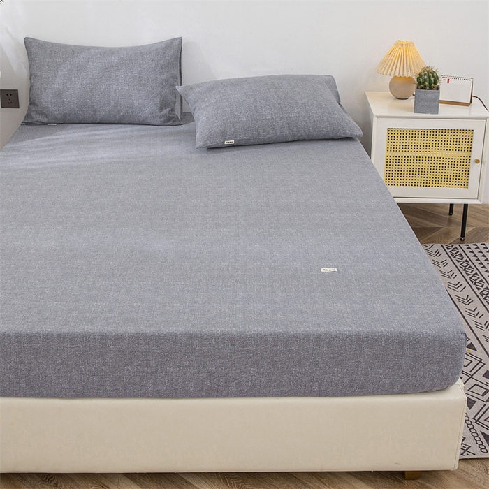 91家纺网 家纺一手货源 找家纺 棉乐町 2025新款老粗布床笠 浅灰