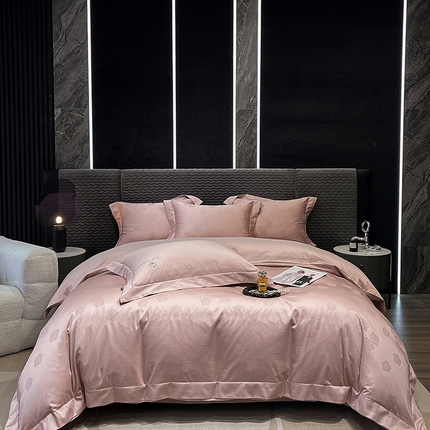 91家纺网 家纺一手货源 找家纺 （总）玖玖爱 2023新款双面双用长绒棉磨毛绣花提花四件套-莎蒂系列