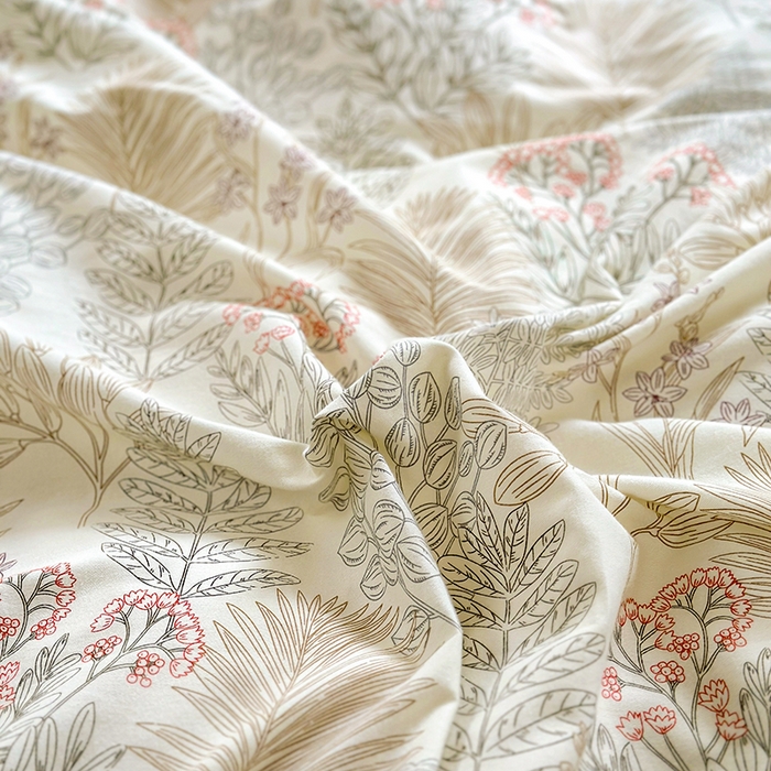 91家纺网 家纺一手货源 找家纺 田野 2023新款全棉加厚活性磨毛四件套 晨晓 桔