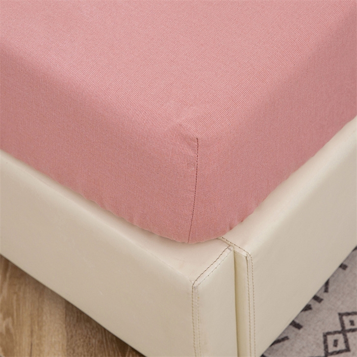 91家纺网 家纺一手货源 找家纺 棉乐町 2025新款老粗布床笠 樱花粉