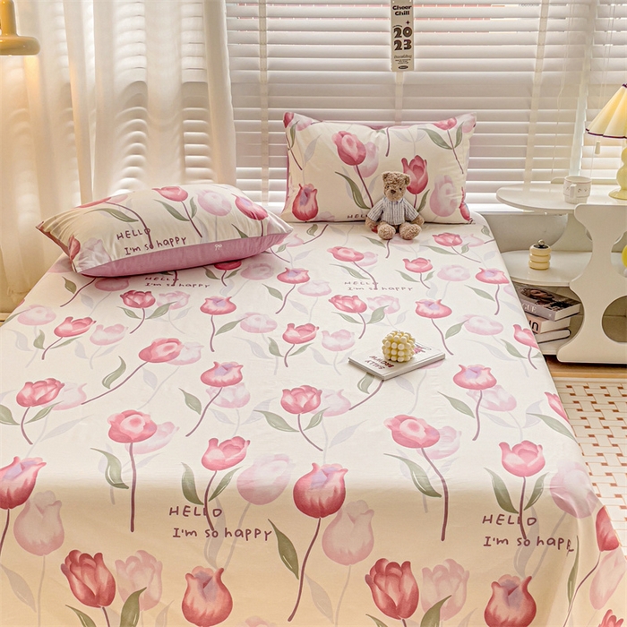 91家纺网 家纺一手货源 找家纺 名兮家居 2023新款全棉简约印花枕套 花间如梦