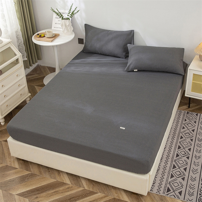 91家纺网 家纺一手货源 找家纺 首爱家纺 2025新款纯棉老粗布床笠 傍晚