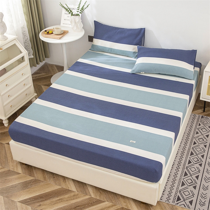 91家纺网 家纺一手货源 找家纺 首爱家纺 2025新款纯棉老粗布床笠 欢乐