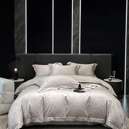 91家纺网 家纺一手货源 找家纺 （总）玖玖爱 2023新款双面双用长绒棉磨毛绣花提花四件套-莎蒂系列