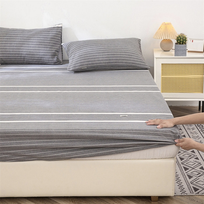 91家纺网 家纺一手货源 找家纺 棉乐町 2025新款老粗布床笠 冷灰