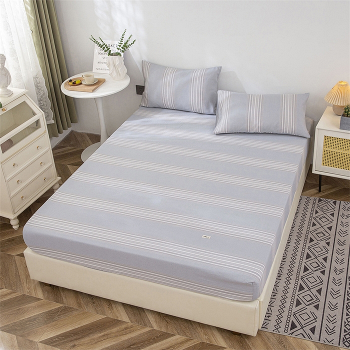 91家纺网 家纺一手货源 找家纺 棉乐町 2025新款老粗布床笠 淡雅