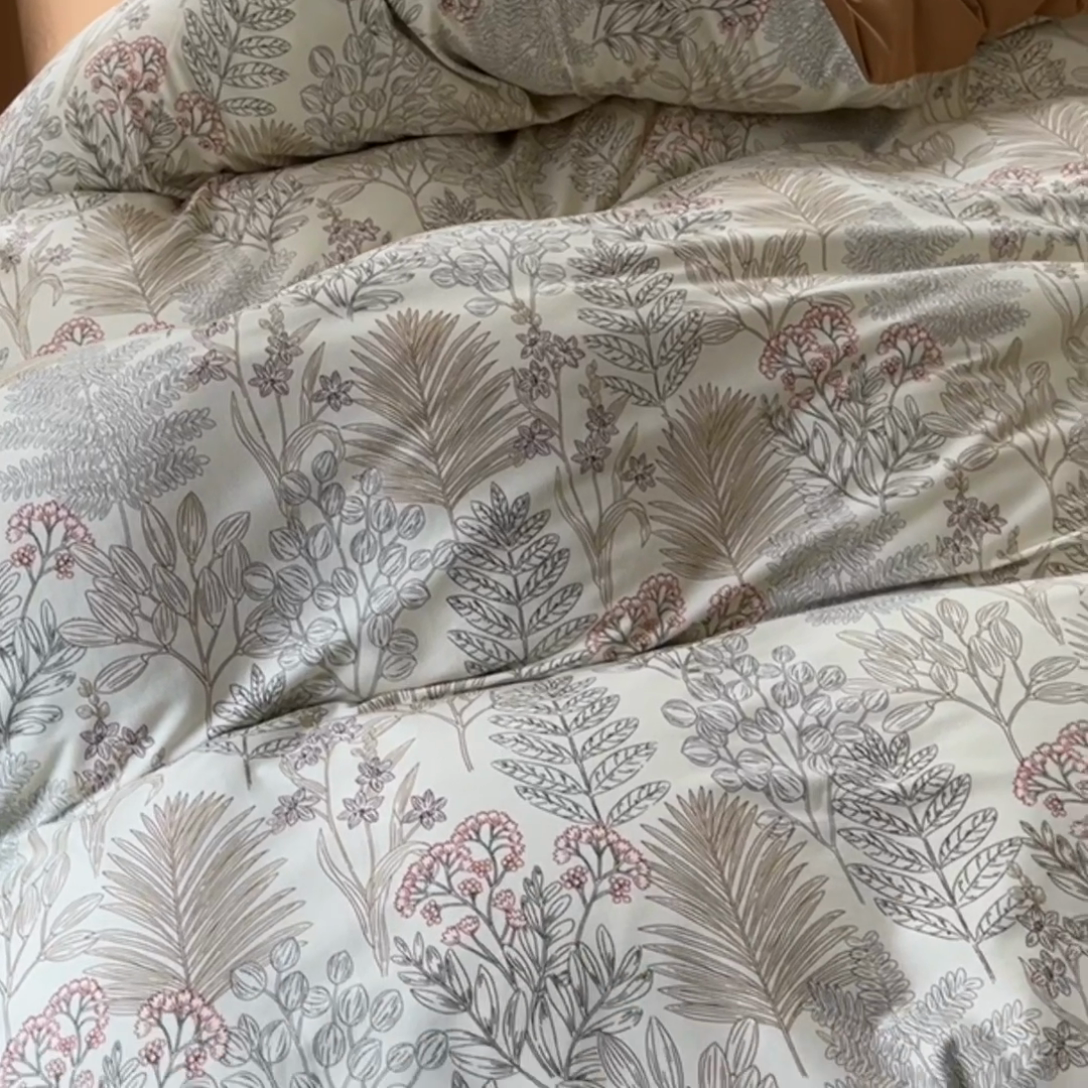 91家纺网 家纺一手货源 找家纺 田野 2023新款全棉加厚活性磨毛四件套 晨晓 桔