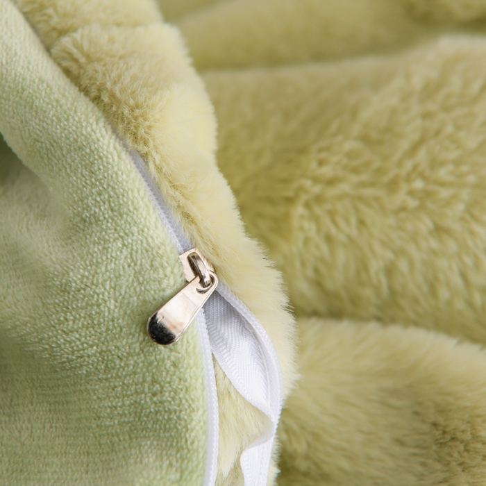 91家纺网 家纺一手货源 找家纺 爱洛 2023新款纯色高克重兔毛绒四件套 山茶-绿