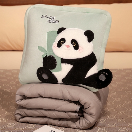 仟亿莱 2023新款日式熊猫系列抱枕被 熊有成竹