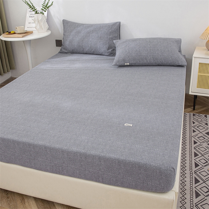 91家纺网 家纺一手货源 找家纺 棉乐町 2025新款老粗布床笠 浅灰