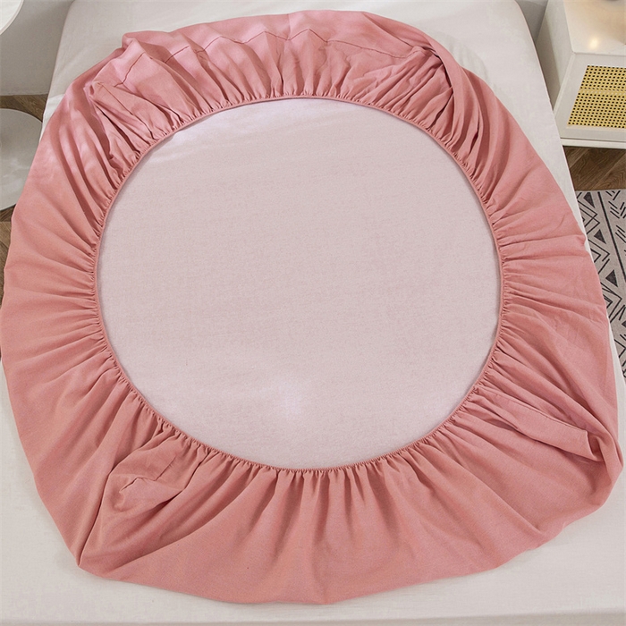 91家纺网 家纺一手货源 找家纺 棉乐町 2025新款老粗布床笠 樱花粉