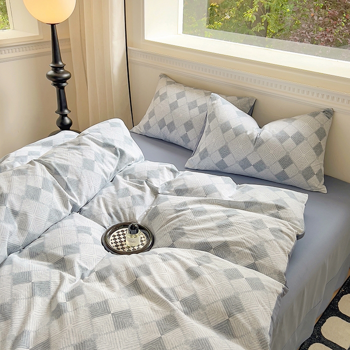 91家纺网 家纺一手货源 找家纺 田野 2023新款全棉加厚活性磨毛四件套 格律时尚