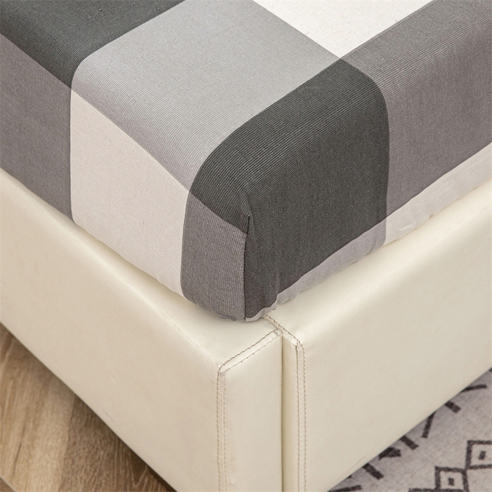 91家纺网 家纺一手货源 找家纺 棉乐町 2025新款老粗布床笠 灰格