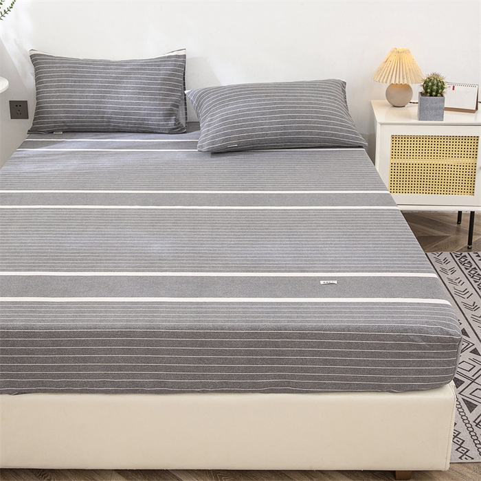 91家纺网 家纺一手货源 找家纺 棉乐町 2025新款老粗布床笠 冷灰