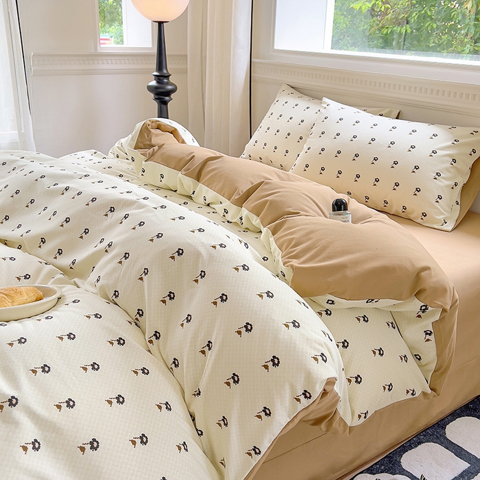 91家纺网 家纺一手货源 找家纺 田野 2023新款全棉加厚活性磨毛四件套 婷锦