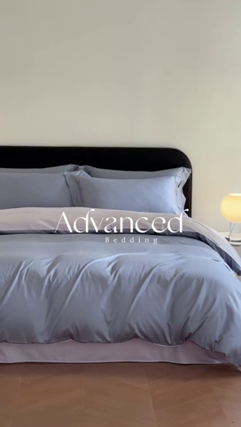 91家纺网 家纺一手货源 找家纺 618家纺2023新款A类50S100支长绒棉全棉双拼炫拼系列四件套 炫拼-灰蓝紫