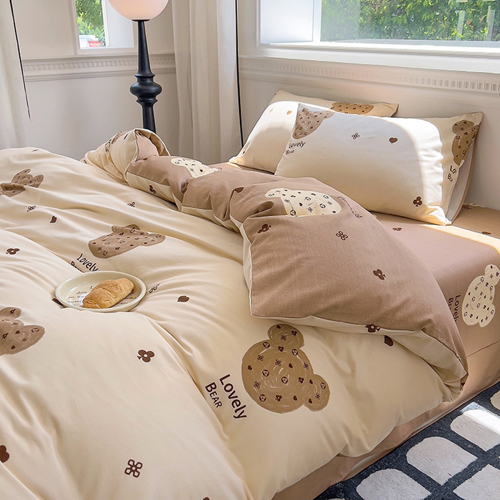 91家纺网 家纺一手货源 找家纺 田野 2023新款全棉加厚活性磨毛四件套 幸运日