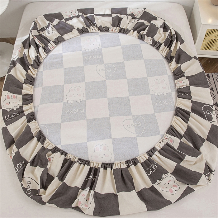 91家纺网 家纺一手货源 找家纺 棉乐町 2025新款老粗布床笠 lucky兔