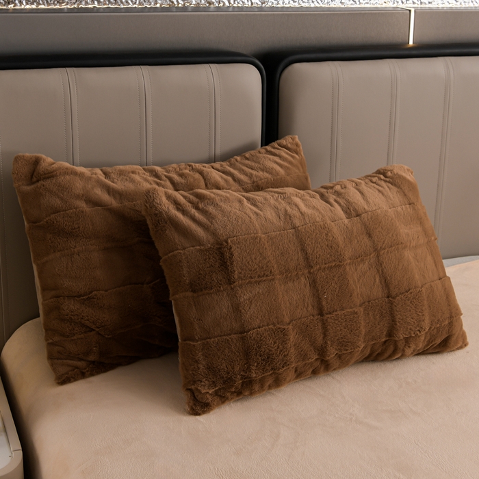 91家纺网 家纺一手货源 找家纺 爱洛 2023新款纯色高克重兔毛绒四件套 摩咖-陀