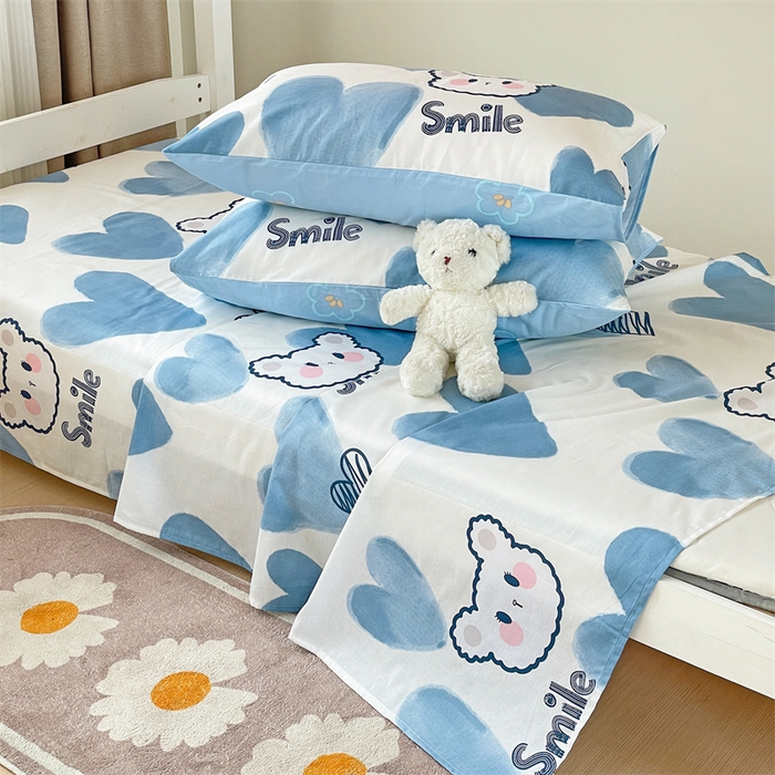 91家纺网 家纺一手货源 找家纺 名兮家居 2023新款全棉简约印花枕套 波波熊