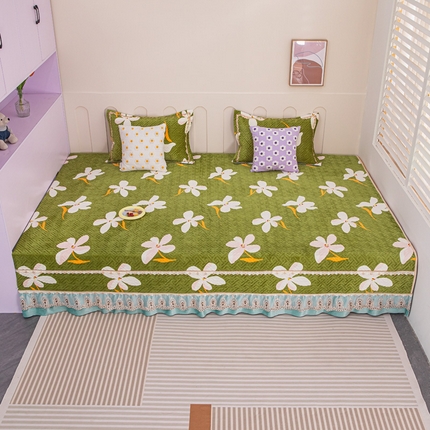 91家纺网 家纺一手货源 找家纺 （总）手艺人 2025新款牛奶绒炕盖榻榻米炕垫新款蕾丝边K279-K303