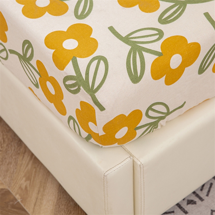 91家纺网 家纺一手货源 找家纺 棉乐町 2025新款老粗布床笠 花颜