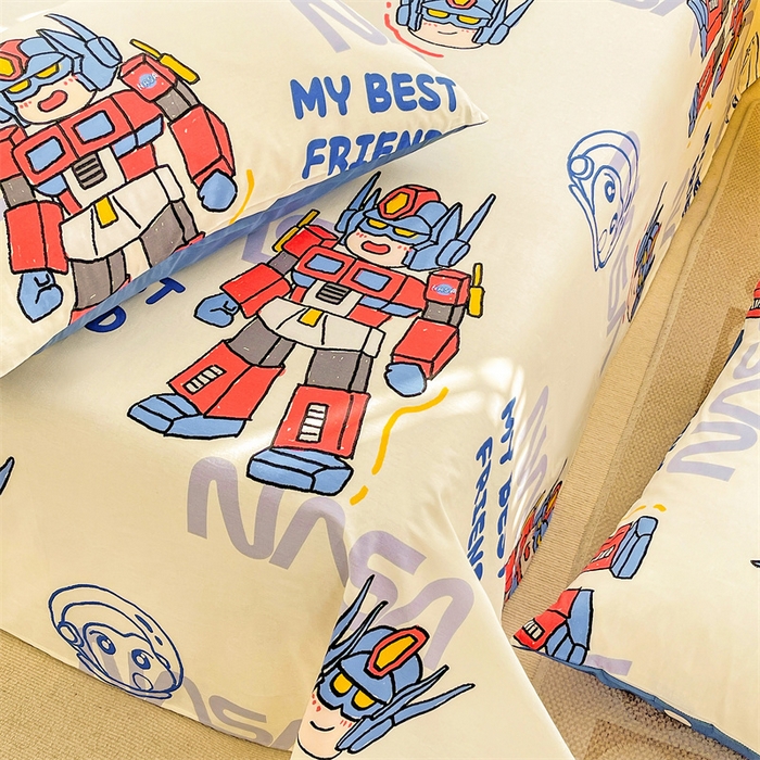 91家纺网 家纺一手货源 找家纺 名兮家居 2023新款全棉简约印花枕套 机器小新