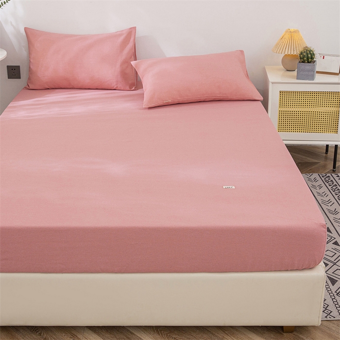 91家纺网 家纺一手货源 找家纺 棉乐町 2025新款老粗布床笠 樱花粉