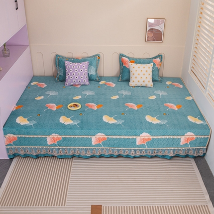 91家纺网 家纺一手货源 找家纺 （总）手艺人 2025新款牛奶绒炕盖榻榻米炕垫新款蕾丝边K279-K303