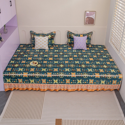 91家纺网 家纺一手货源 找家纺 （总）手艺人 2025新款牛奶绒炕盖榻榻米炕垫新款蕾丝边K279-K303