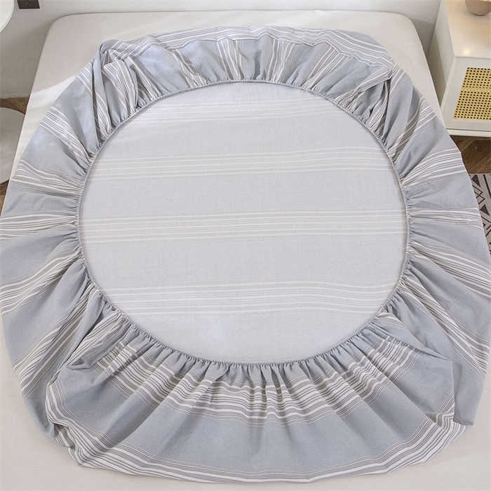 91家纺网 家纺一手货源 找家纺 棉乐町 2025新款老粗布床笠 淡雅