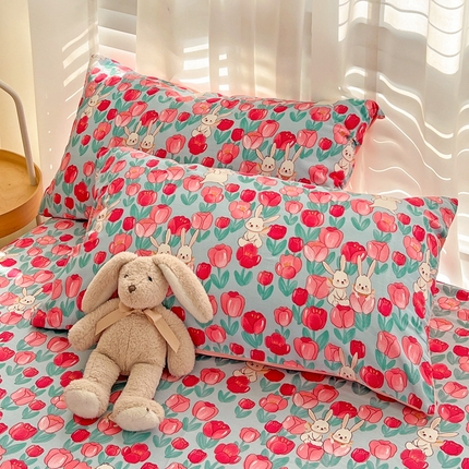 名兮家居 2023新款全棉简约印花枕套 秘密花园