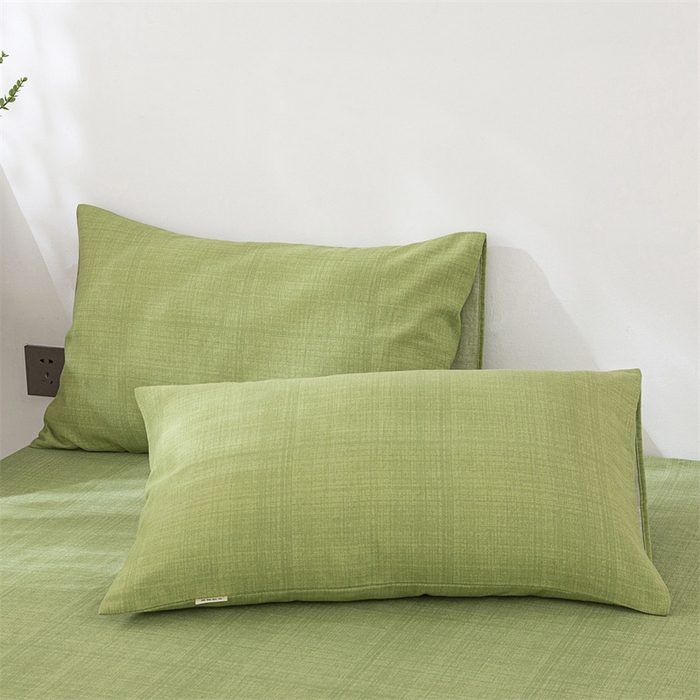 91家纺网 家纺一手货源 找家纺 棉乐町 2025新款老粗布床笠 嫩绿