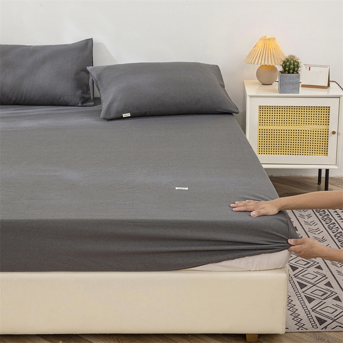 91家纺网 家纺一手货源 找家纺 首爱家纺 2025新款纯棉老粗布床笠 傍晚