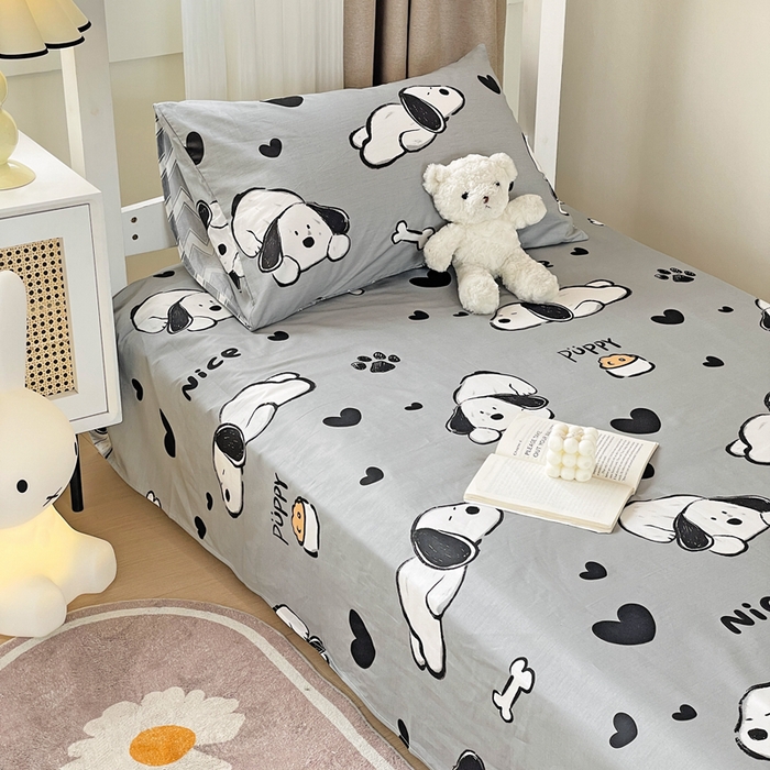 91家纺网 家纺一手货源 找家纺 名兮家居 2023新款全棉简约印花枕套 可爱萌宠