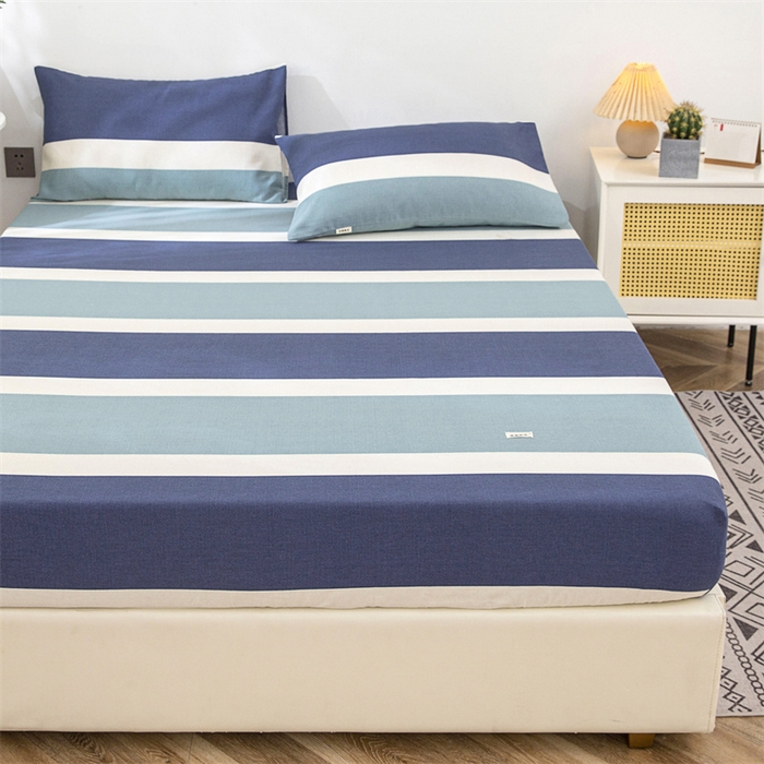 91家纺网 家纺一手货源 找家纺 首爱家纺 2025新款纯棉老粗布床笠 欢乐