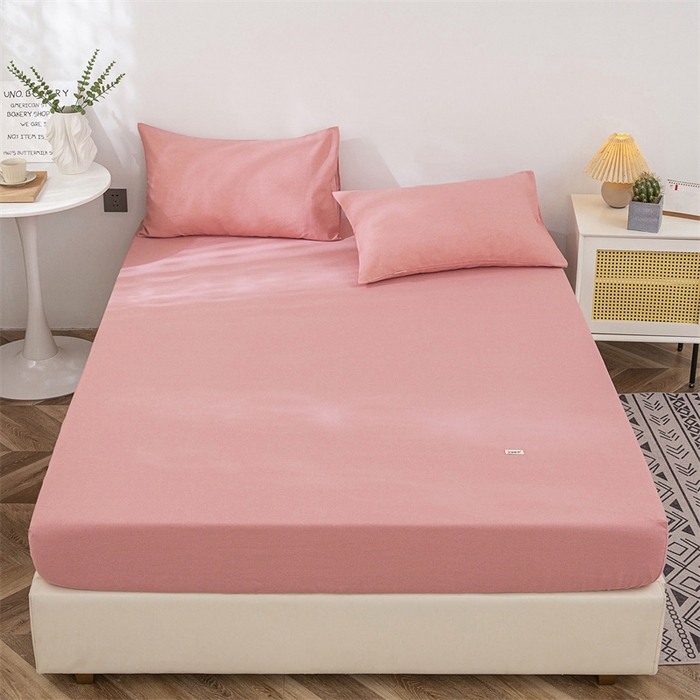 91家纺网 家纺一手货源 找家纺 棉乐町 2025新款老粗布床笠 樱花粉