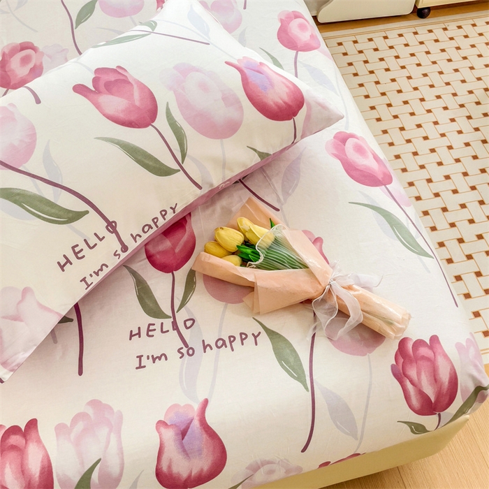 91家纺网 家纺一手货源 找家纺 名兮家居 2023新款全棉简约印花枕套 花间如梦