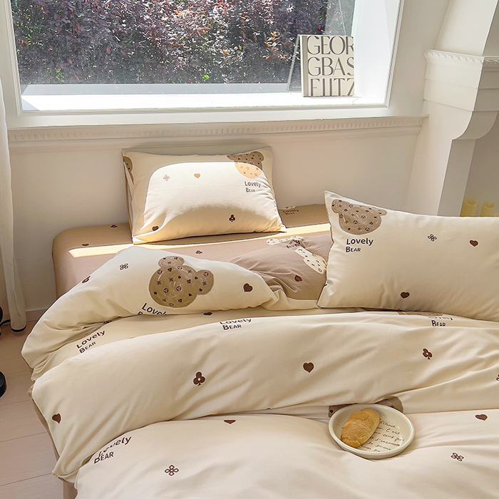 91家纺网 家纺一手货源 找家纺 田野 2023新款全棉加厚活性磨毛四件套 幸运日