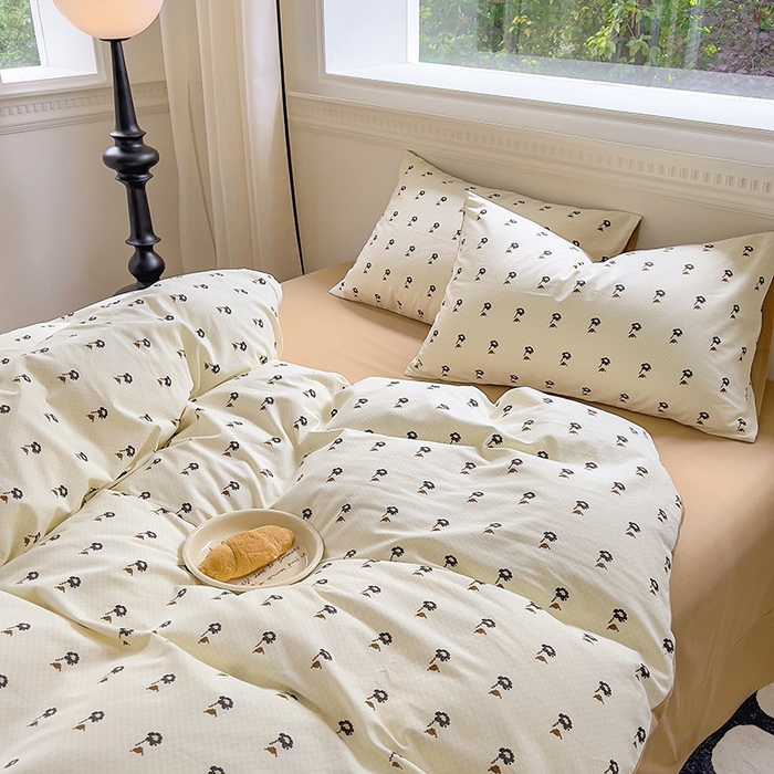 91家纺网 家纺一手货源 找家纺 田野 2023新款全棉加厚活性磨毛四件套 婷锦