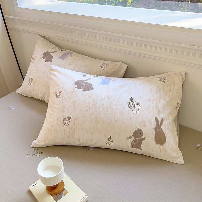 91家纺网 家纺一手货源 找家纺 田野 2023新款全棉加厚活性磨毛四件套 童趣 米