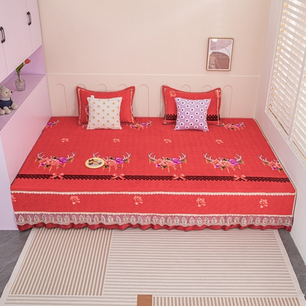 91家纺网 家纺一手货源 找家纺 （总）手艺人 2025新款牛奶绒炕盖榻榻米炕垫新款蕾丝边K279-K303