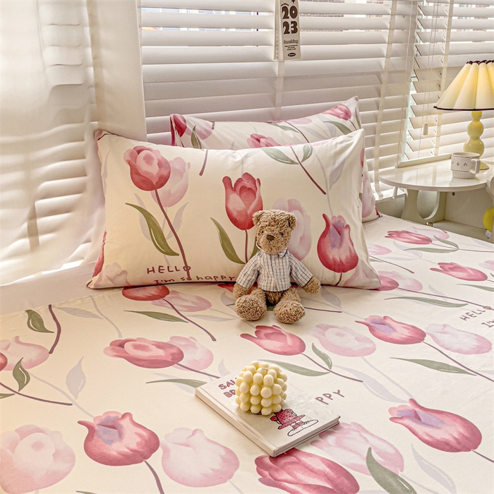 91家纺网 家纺一手货源 找家纺 名兮家居 2023新款全棉简约印花枕套 花间如梦