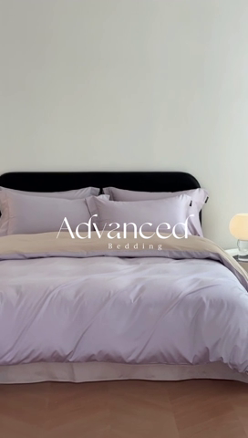 91家纺网 家纺一手货源 找家纺 618家纺2023新款A类50S100支长绒棉全棉双拼炫拼系列四件套 炫拼-浅紫咖