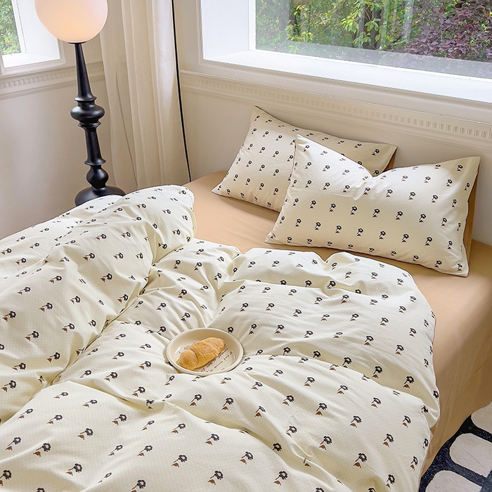 91家纺网 家纺一手货源 找家纺 田野 2023新款全棉加厚活性磨毛四件套 婷锦