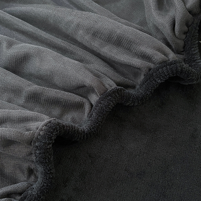 91家纺网 家纺一手货源 找家纺 三朵 2023年新款秋冬牛奶绒床笠 黑色