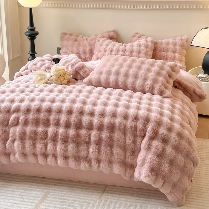 91家纺网 家纺一手货源 找家纺 （总）慕尚 2025新款480g加厚兔毛绒兔兔绒四件套