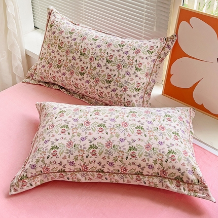 棉生活家纺 2023新款铂金全棉磨毛系列（AB版）单枕套 梵希粉