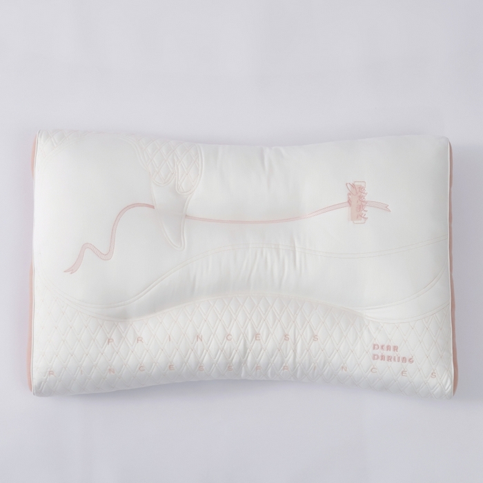 91家纺网 家纺一手货源 找家纺 拾光枕芯 2023新款天丝棉青青子钦悠悠我心枕枕头枕芯 悠悠我心豆粉