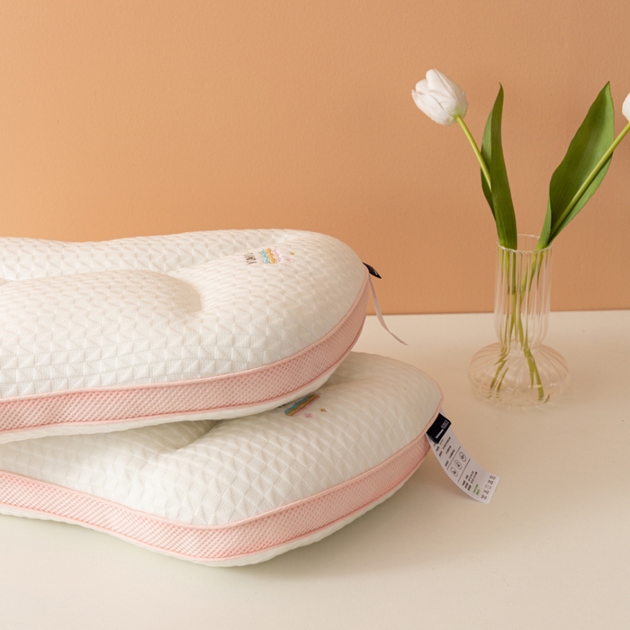 91家纺网 家纺一手货源 找家纺 （总）拾光枕芯 2023新款天丝针织棉彩虹儿童枕男宝枕头枕芯